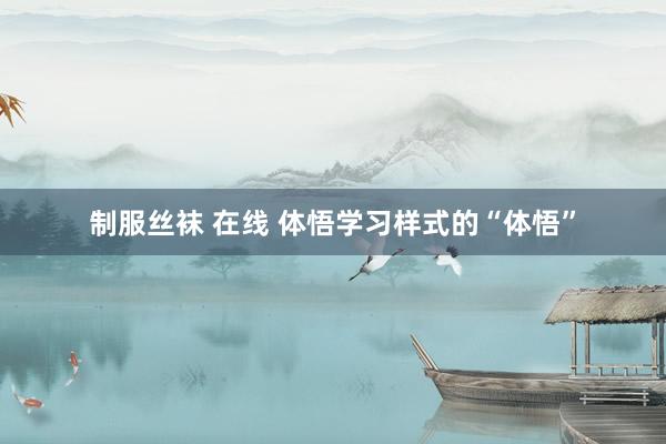 制服丝袜 在线 体悟学习样式的“体悟”