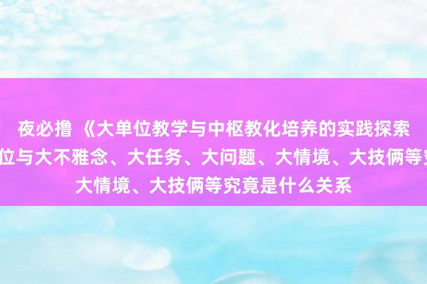 夜必撸 《大单位教学与中枢教化培养的实践探索》（6）：大单位与大不雅念、大任务、大问题、大情境、大技俩等究竟是什么关系