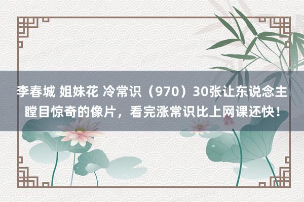 李春城 姐妹花 冷常识（970）30张让东说念主瞠目惊奇的像