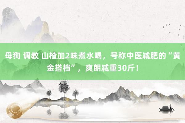 母狗 调教 山楂加2味煮水喝，号称中医减肥的“黄金搭档”，爽